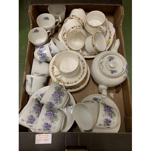 1281 - Royal Kent tea set along with Czechoslovakian Victoria China tea set