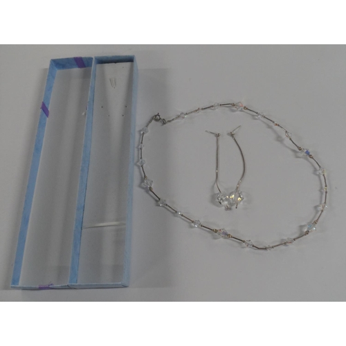 38 - Sterling silver necklace with matching earrings