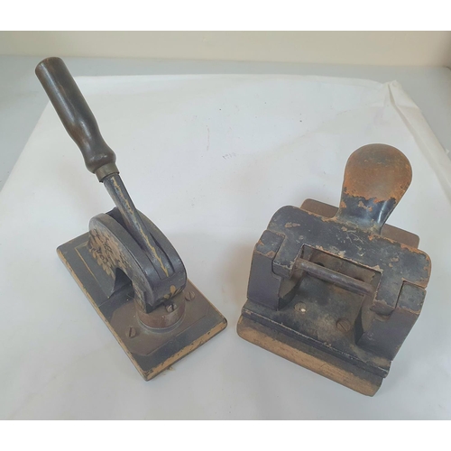 68 - Antique embosser together with an old punch-hole (2)