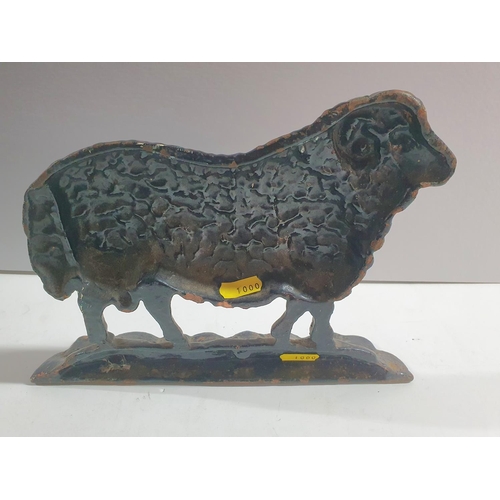 127 - Victorian cast iron door stop in the form of a ram