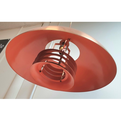 132 - 1970s retro modernist copper ceiling light