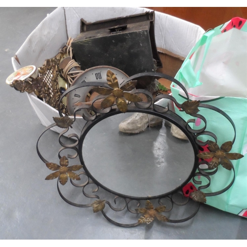 139 - Large quantity of clock faces and parts together with a circular retro mirror (Qty)