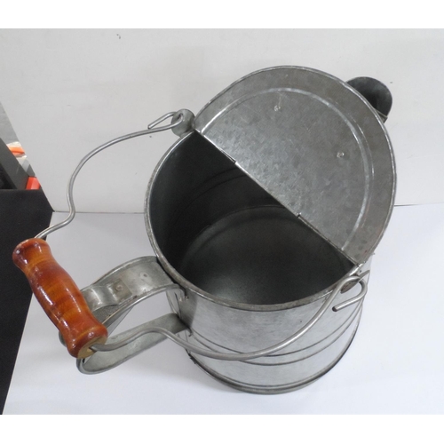 142 - Large metal milk kettle