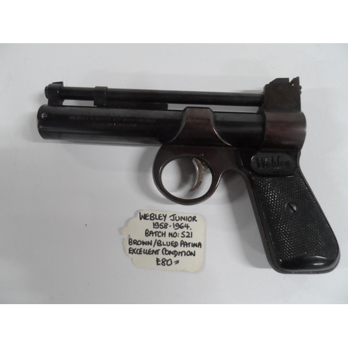 182 - Webley junior air pistol, c1960, with pellets