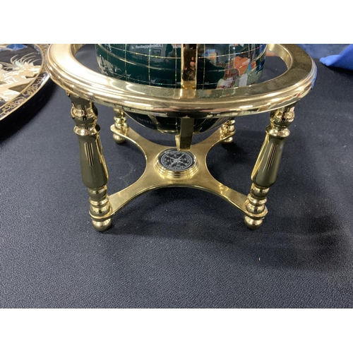 207 - Fine quality modern 3 dimensional brass framed globe