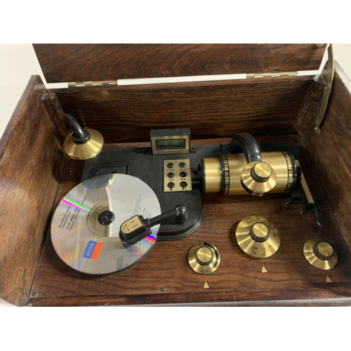 218 - Modern CD player in the form of an early 20thC phonograph