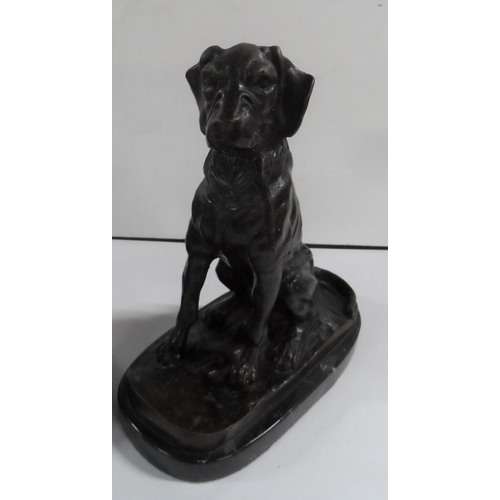 272 - Pair of unsigned bronze of seated dogs