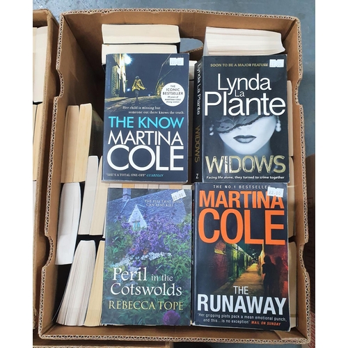 259 - Three boxes of modern, nearly new, paper back books for re-sale including authors  - Martina Cole, L... 