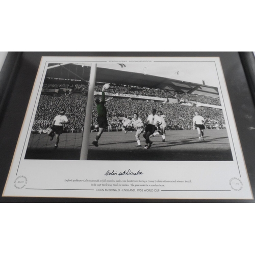 268 - Colin MacDonald, England goalkeeper at 1958 world cup, signed framed photo