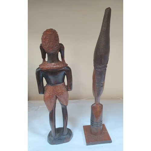 167 - Two well carved wooden African figures (2),

Tallest 37 cm tall