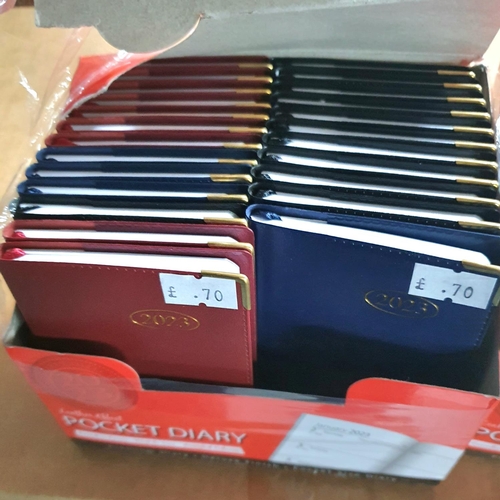 248 - Two boxes of Tallon 2023 small leather effect diaries (approx 50)