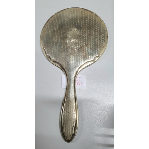 1042 - Fine quality antique silver plated hand mirror