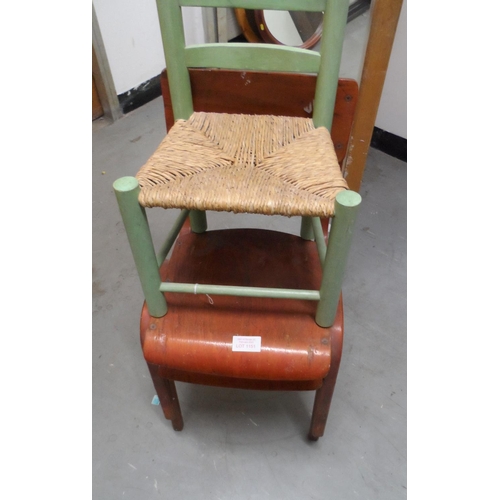 1151 - Two children's stacking chairs together with a wooden child's chair (3)