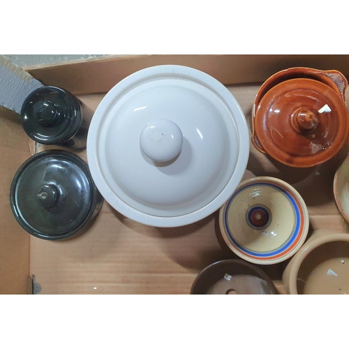 1322 - Box full of stoneware bowls and lidded dishes (Qty)