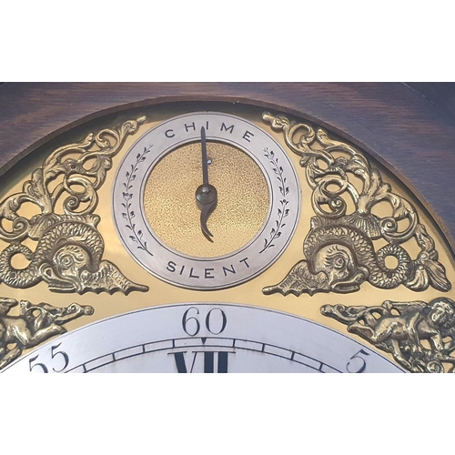 46 - Huge Waring & Gillow (London & Paris) circa 1905, Oak grandfather clock with barley twist decoration... 