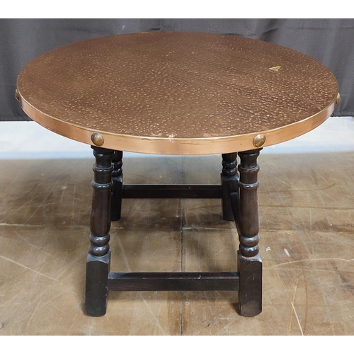 647 - Round, copper-topped side table