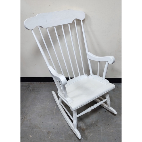 654 - Painted wooden rocking chair