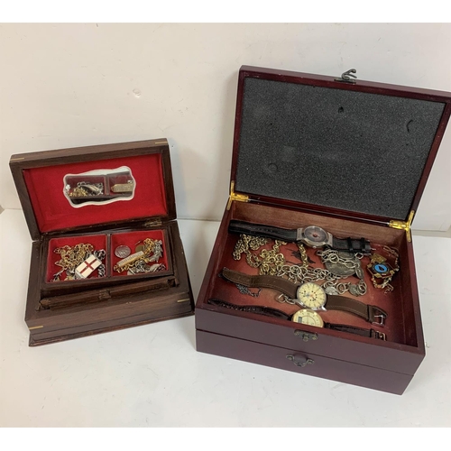 210 - Two small jewellery boxes with contents (Qty)