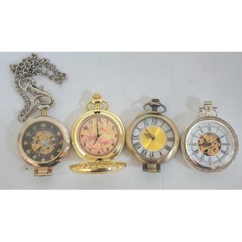 239 - Four modern hunter pocket watches including Admiral Nelson and Spitfire examples (4)