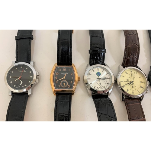 249 - Collection of 10 gents, mainly leather strapped watches including MINI, CONTANTIN WEISZ, Earnshaw an... 