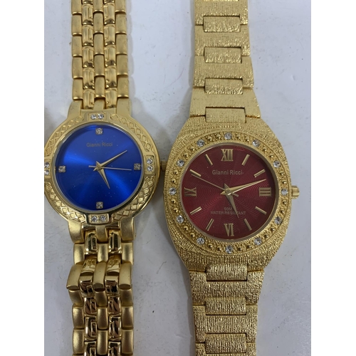 254 - Four Gianni Ricci metal strapped wrist watches and another similar (5)