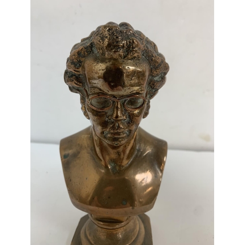 266 - Unusual copper bust of man in spectacles