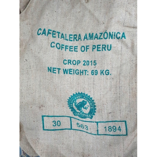 306 - Collection of South American hessian coffee sacks (Qty)