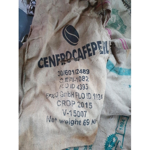 306 - Collection of South American hessian coffee sacks (Qty)