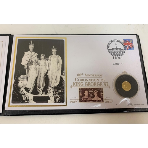 415 - Westminster 80th anniversary of King George VI with 9ct gold Tristan da Cunha crown, minted in 2017 ... 