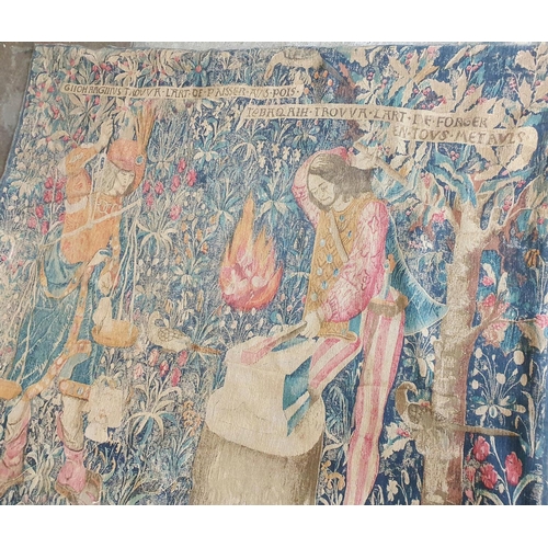 328 - Early/Mid 20thC machine tapestry wall hanging - The Alchemists,

174cm x 67cm