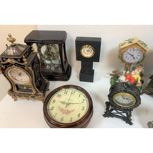 334 - Eight various mantle clocks etc (8)