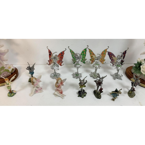 478 - Collection of fairy figurines, metal and ceramic including Royal Doulton (Qty)