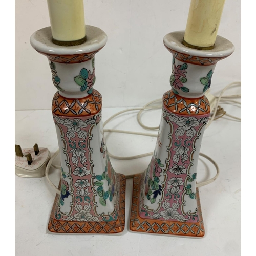 480 - Pair of ceramic Chinese table lamp bases (2)