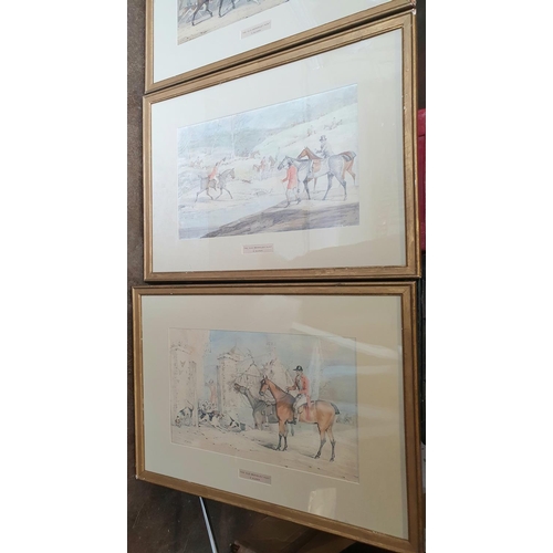 133 - Samuel ALKEN (1784-c.1825) set of 4 hunting scene watercolours in matching gilt frames (4),

Each wa... 