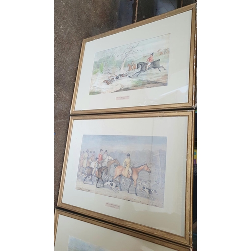 133 - Samuel ALKEN (1784-c.1825) set of 4 hunting scene watercolours in matching gilt frames (4),

Each wa... 