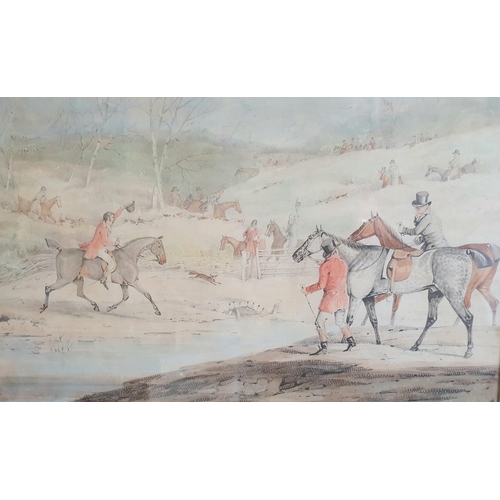 133 - Samuel ALKEN (1784-c.1825) set of 4 hunting scene watercolours in matching gilt frames (4),

Each wa... 