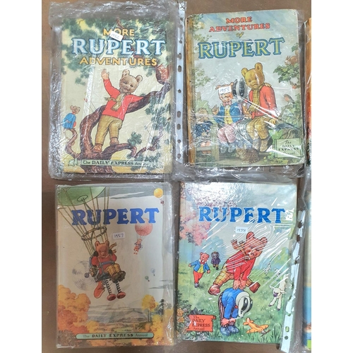 41 - Eight Rupert the Bear annuals, 1952, 4, 5, 6,7,8,9 and 1965 (8)