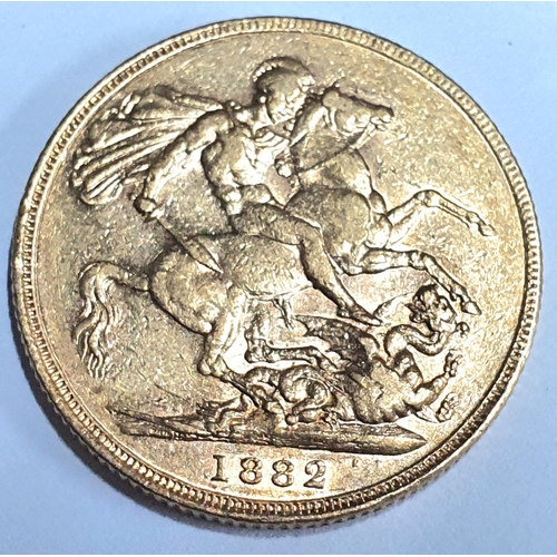 51 - Queen Victoria young head 1882 sovereign,

Melbourne mint