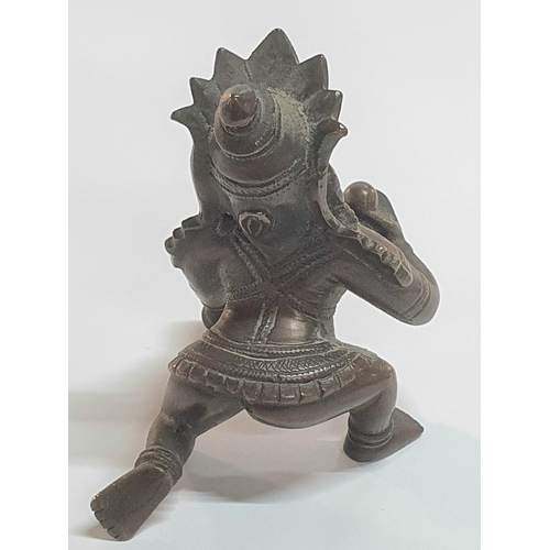 35 - Small antique Hindu bronze of kneeling Goddess,

8.5cm tall       285 grams