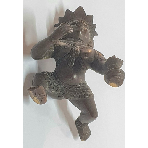 35 - Small antique Hindu bronze of kneeling Goddess,

8.5cm tall       285 grams