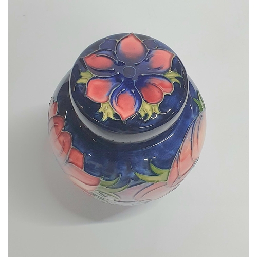 95 - Modern Moorcroft Anemone pattern ginger jar,

15 cm tall