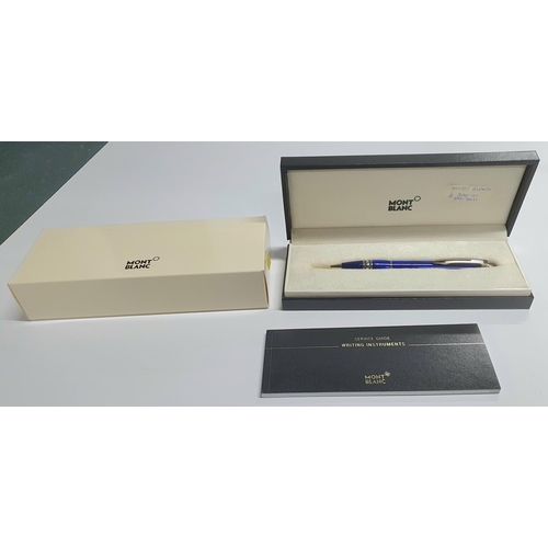 71 - Mont Blanc ball point pen, still boxed with papers, as new,

Purchased 2011 for £300 but never used