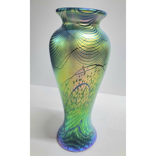 100 - Boxed, as new, Okra iridescent Art Nouveau glass vase,

25cm tall

Purchased in September 2002 for £... 