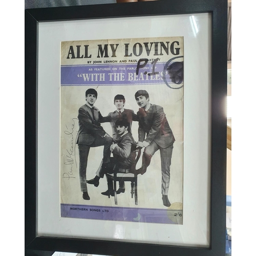 73 - Genuine Paul McCartney framed signature from the 1960s