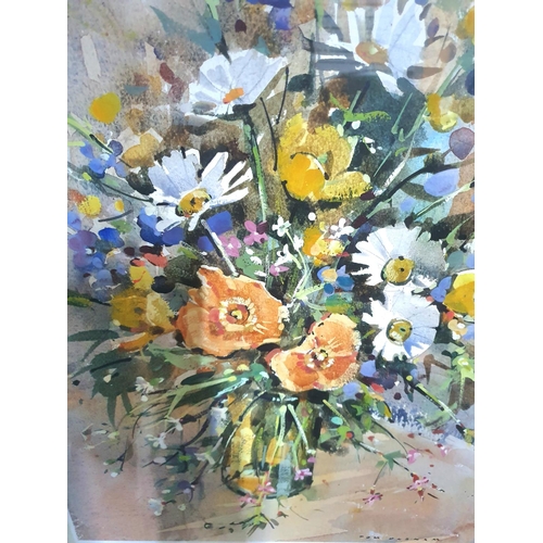 151 - Tom Oldham (1928-2019) watercolour, vase of flowers