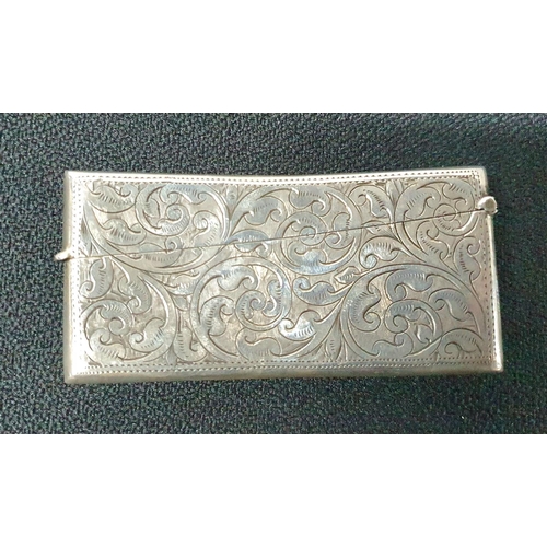 12 - Fine quality, early 20thC engraved silver card holder,

33 grams