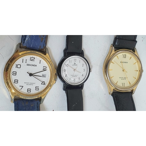 48 - Collection of 9 gents wristwatches, many as new, to include MG, Time etc together with 2 ladies inc ... 