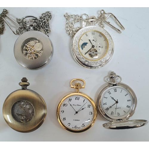 50 - Collection of nine modern pocket watches including hunter and half hunter examples (9)