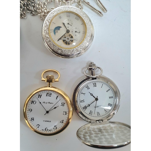 51 - Collection of nine modern pocket watches including hunter and half hunter examples (9)