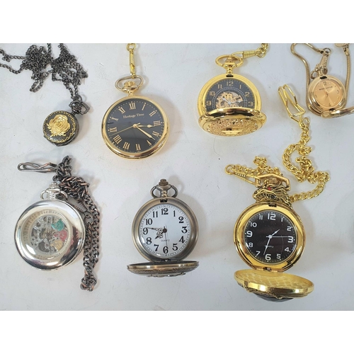 53 - Collection of nine modern pocket watches including hunter & half hunter examples (9)